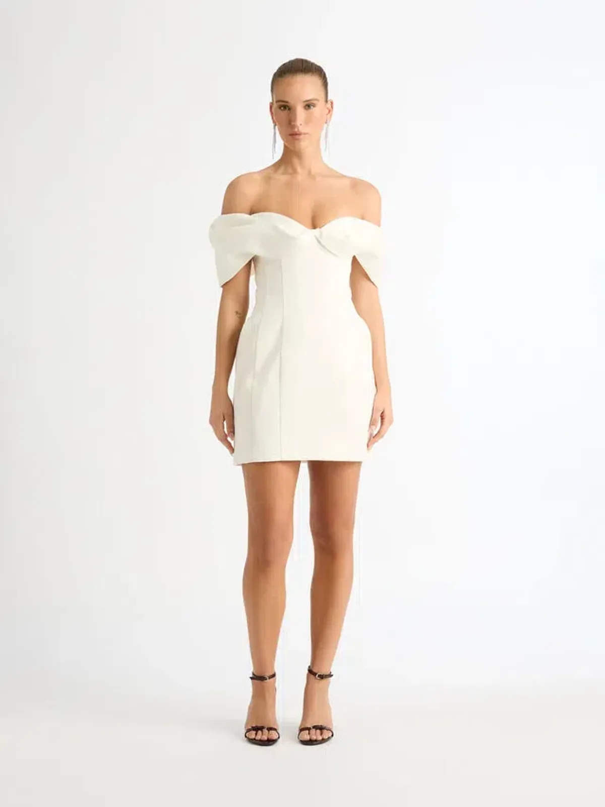 Sheike Nour Cream Mini Dress in White Size AU 10 - Image 1