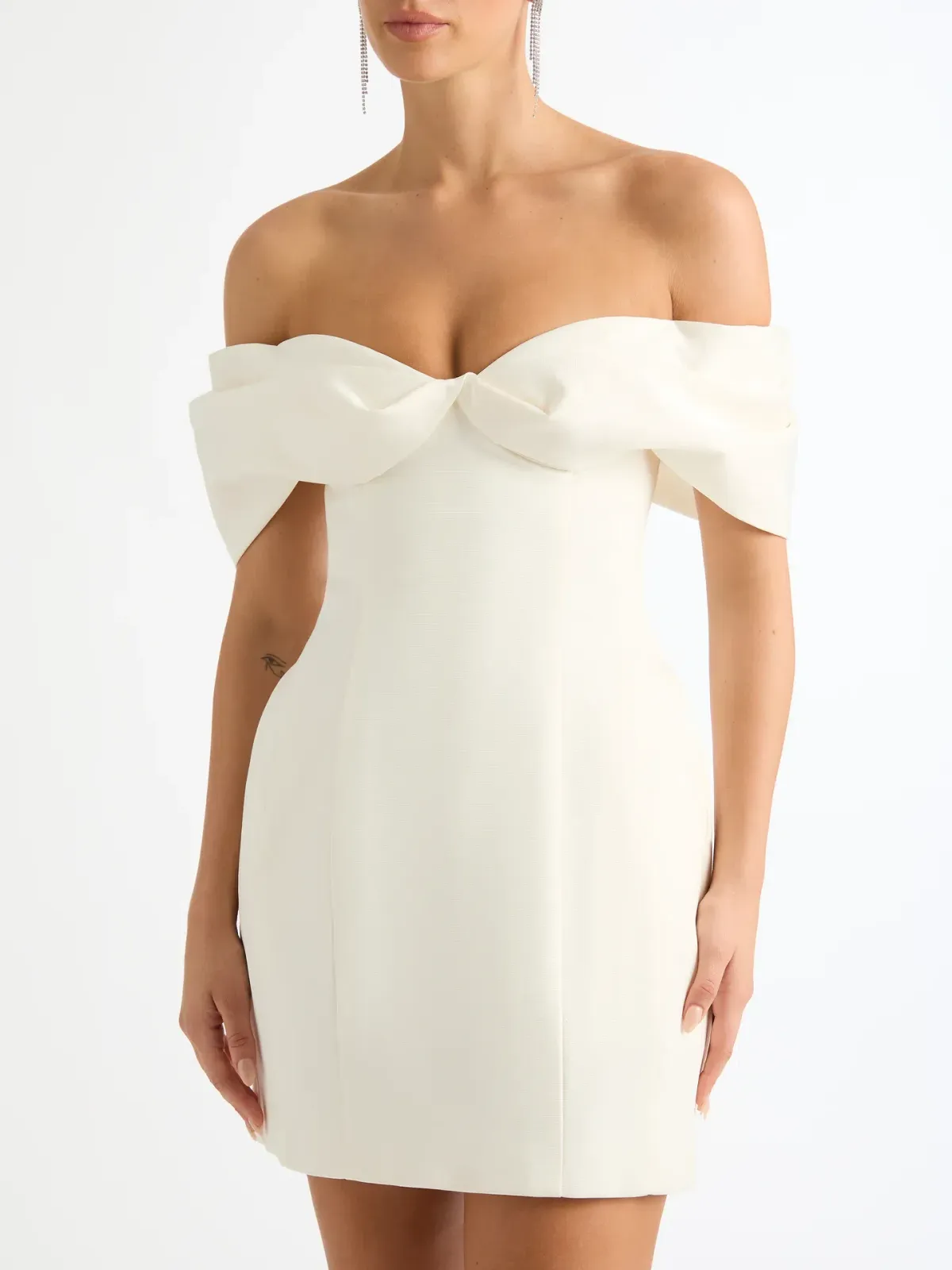 Sheike Nour Cream Mini Dress in White Size AU 10 - Image 2