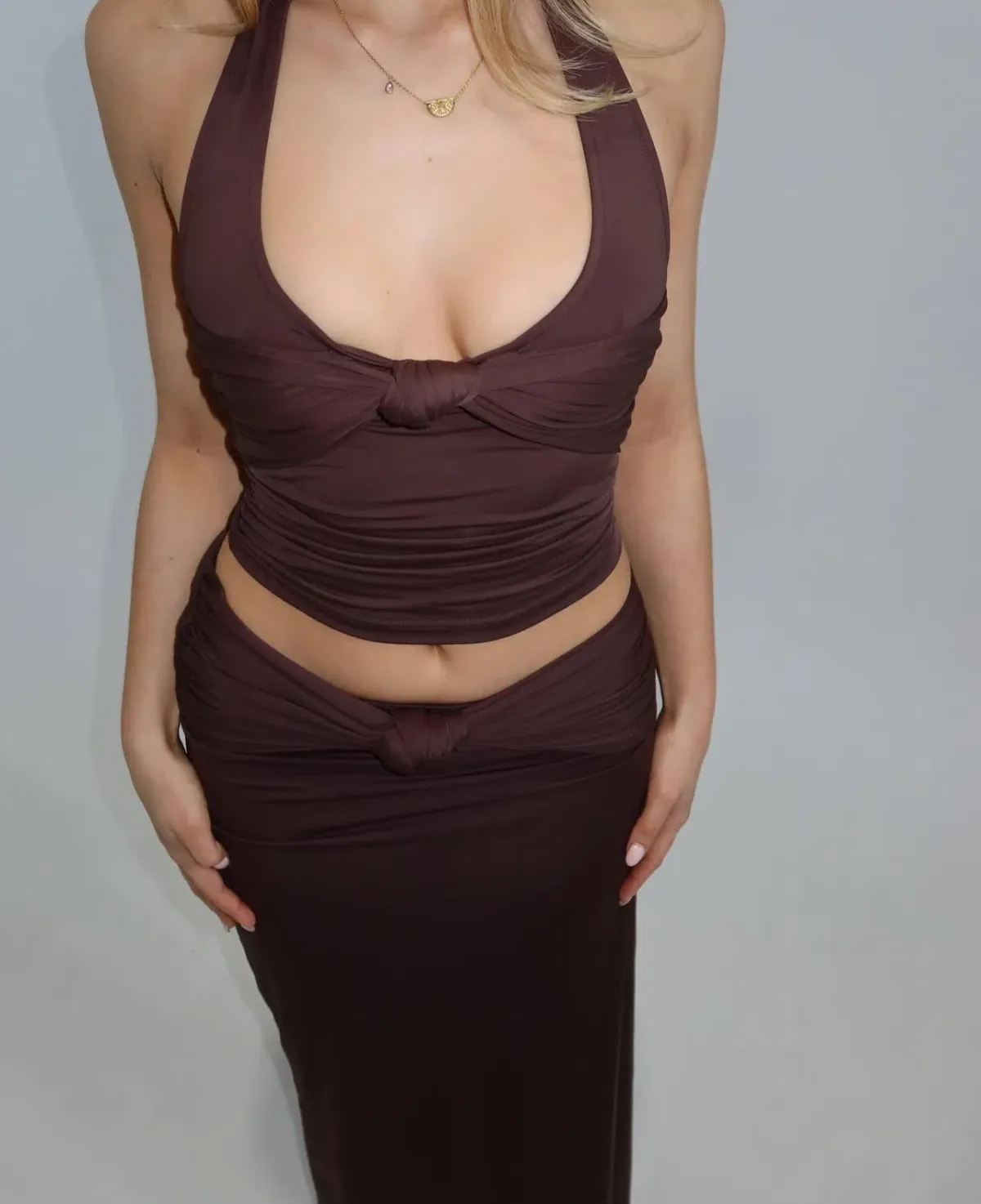 Mila Skirt & Blair Top Set Chocolate Brown Sasha Therese Size AU 6 - Image 2