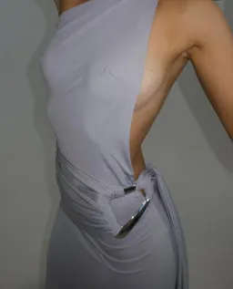 Ance Gria Gaia Gown in Silver Grey  Size 6/8 for rent on The Volte - image 2