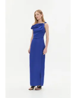 Aje Bridgette Midi Dress Cobalt Blue Size 12 for rent on The Volte - image 4