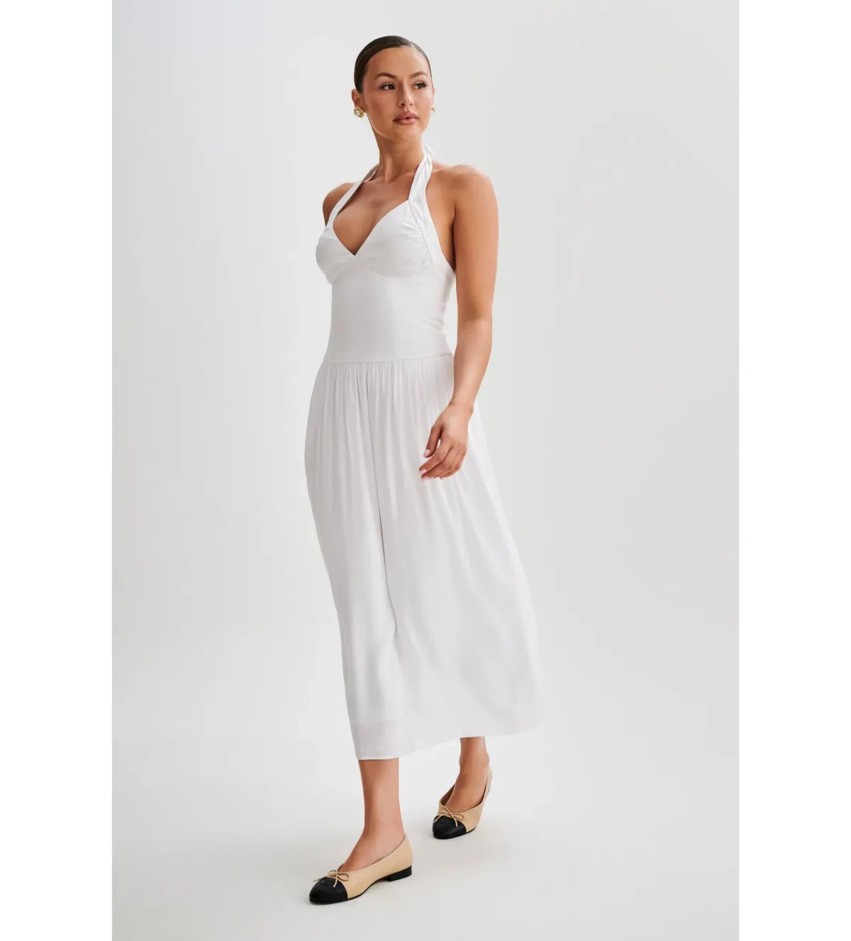 Meshki Harriette Halter Midi Dress in White Size XS / AU 6 - Image 2