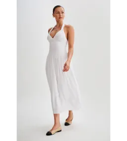 Meshki Harriette Halter Midi Dress in White Size XS / AU 6 for rent on The Volte - image 2