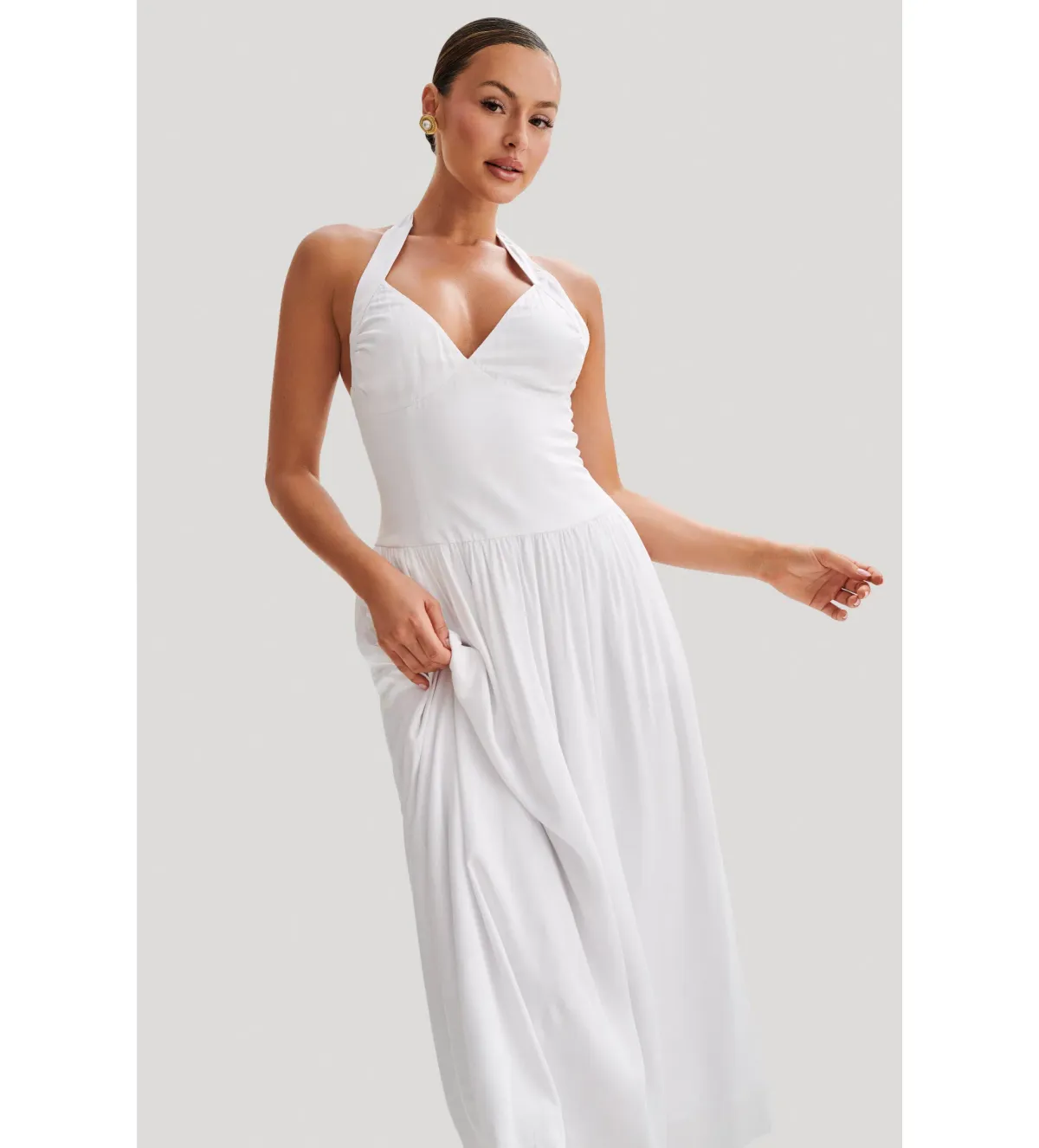 Meshki Harriette Halter Midi Dress in White Size XS / AU 6 - Image 4