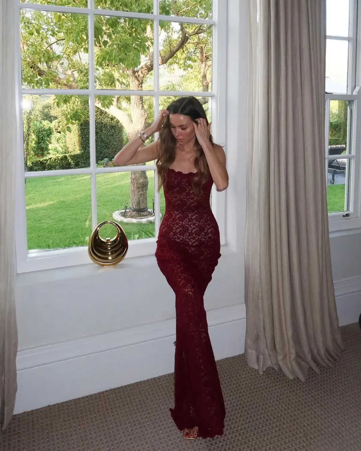 Arcina Ori Margot Maxi Dress in Red Wine Size AU 8 - Image 7