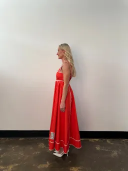 Alemais Contessa Summer Midi Dress Orange Print Size 6 for rent on The Volte - image 2