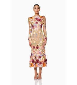 Elliatt Shannon 3D Floral Midi Dress In Pink Size S / AU 8 for rent on The Volte - image 1