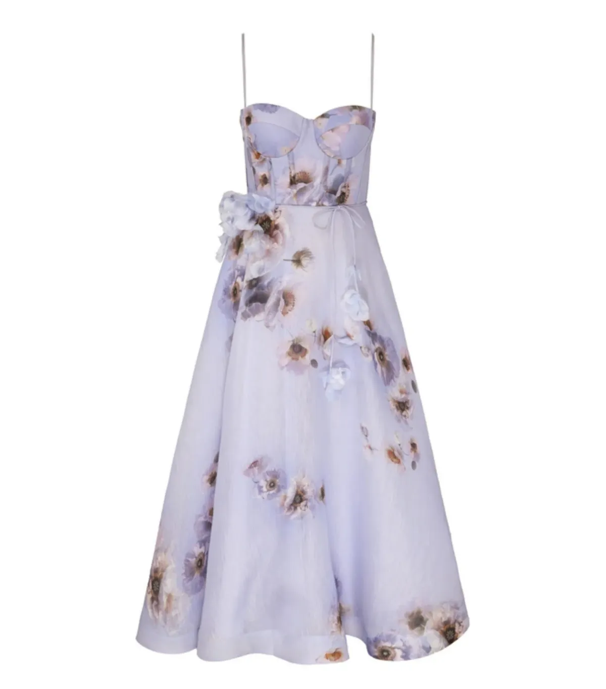 Zimmermann Hypnotic Picnic Midi Dress in Lilac Poppy Size 0 / AU 8 - Image 4