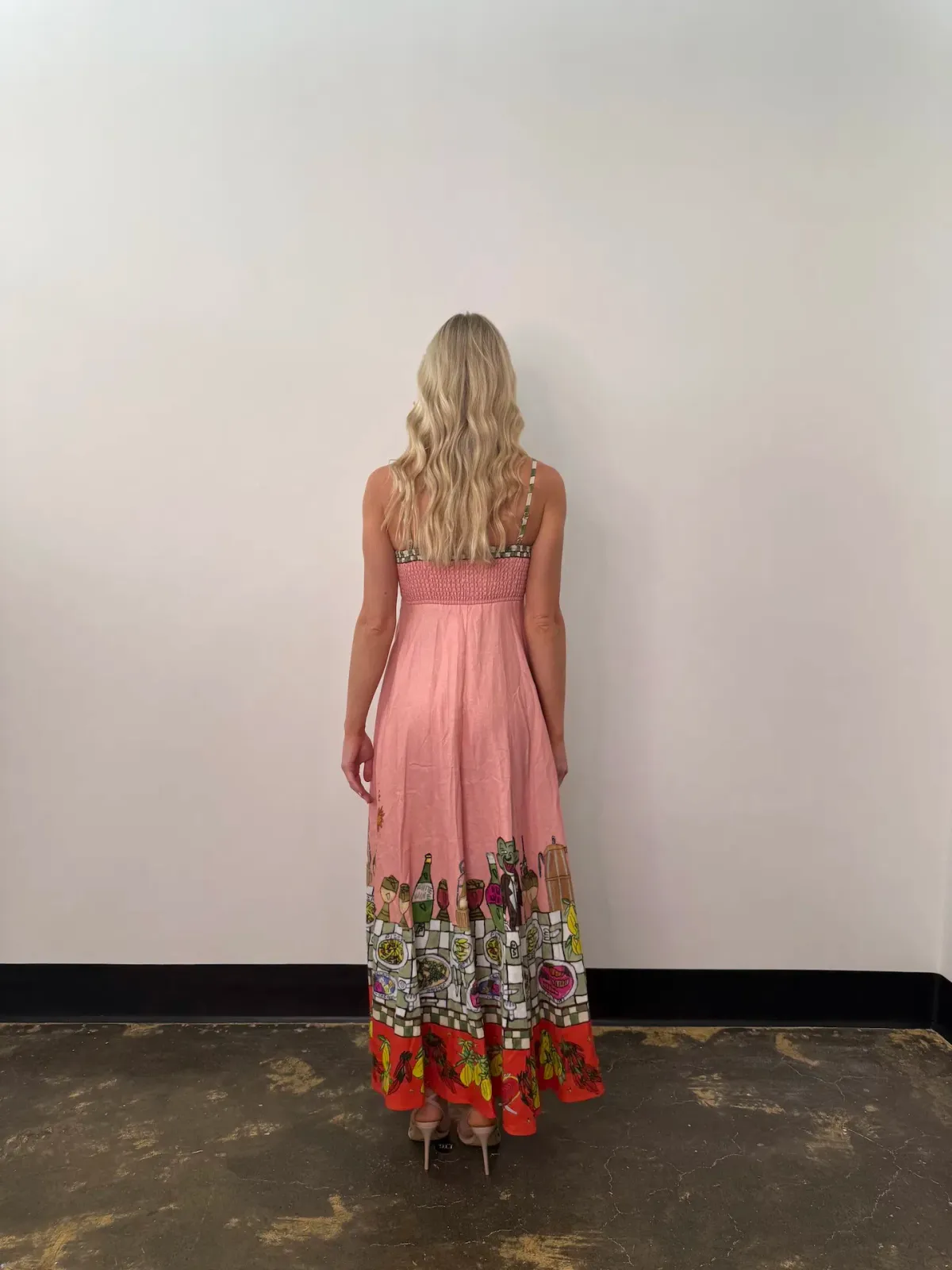 Alemais Contessa Midi Sundress Pink Print Size 8 - Image 3