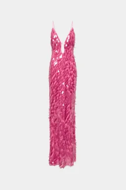 MISHA Sapphire Sequin Maxi Dress Fuchsia Size 8/S for rent on The Volte - image 5