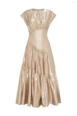Aje Serendipity Reflection Midi Dress Champagne Size 12 for rent on The Volte - image 4