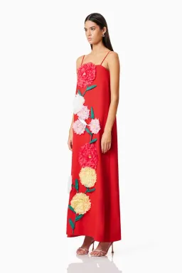 Elliatt Buttercup Embroided Maxi Dress Red Size L/AU 12 for rent on The Volte - image 3