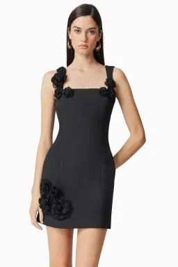 Elliatt Trompe 3D Floral Mini Dress in Black   Size XS/AU 6 for rent on The Volte - image 5