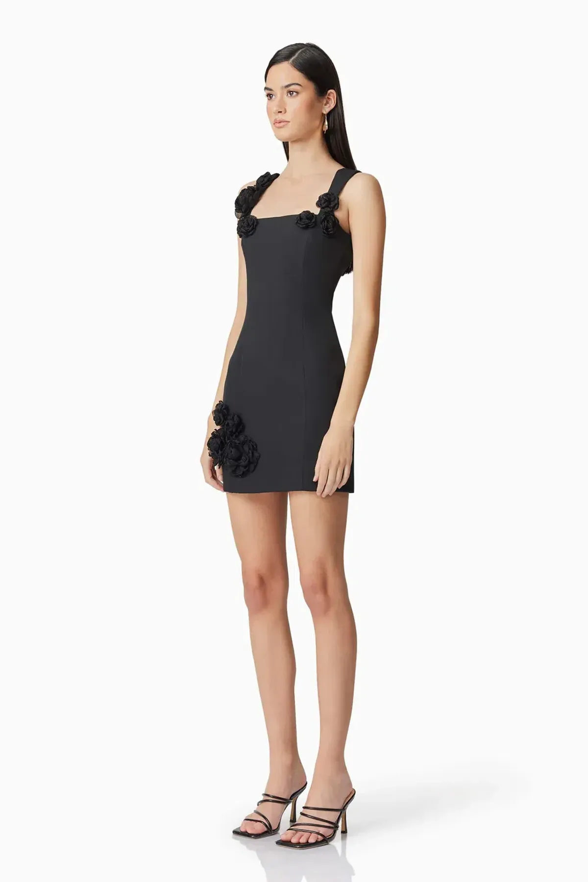 Elliatt Trompe 3D Floral Mini Dress in Black   Size XS/AU 6 - Image 6