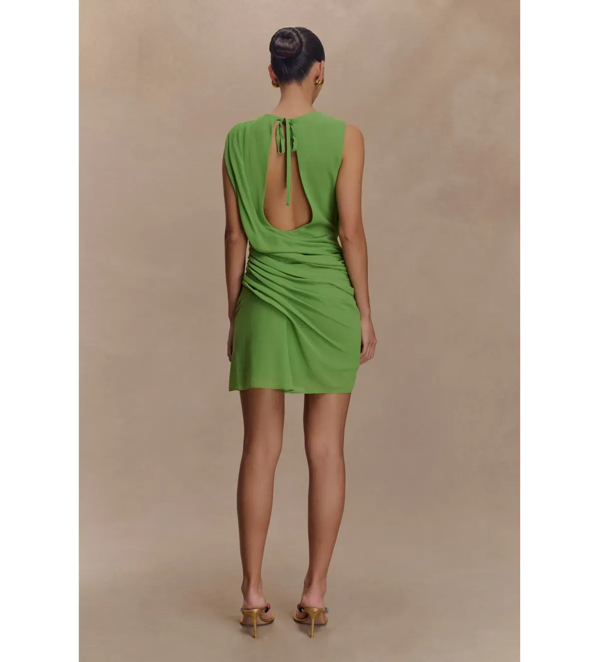 Meshki Oria Chiffon Mini Dress Green Size XXL/AU 16 - Image 5