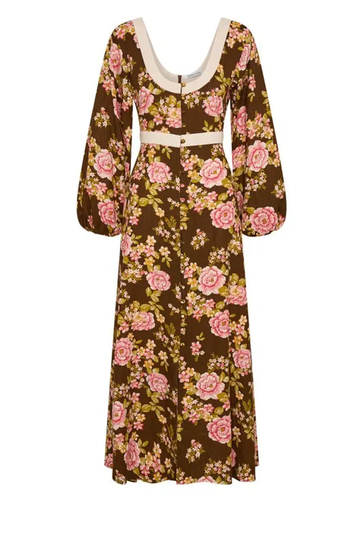 BOHEMIAN TRADERS JULIET SCOOP NECK MIDI / CHOCOLATE / SIZE 8 - Image 2