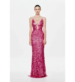 MISHA The Sapphire Sequin Maxi Dress Fuchsia Size 12 for rent on The Volte - image 1