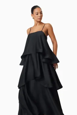 Elliatt Tilly Tiered Maxi Dress Black Size 8 for rent on The Volte - image 3