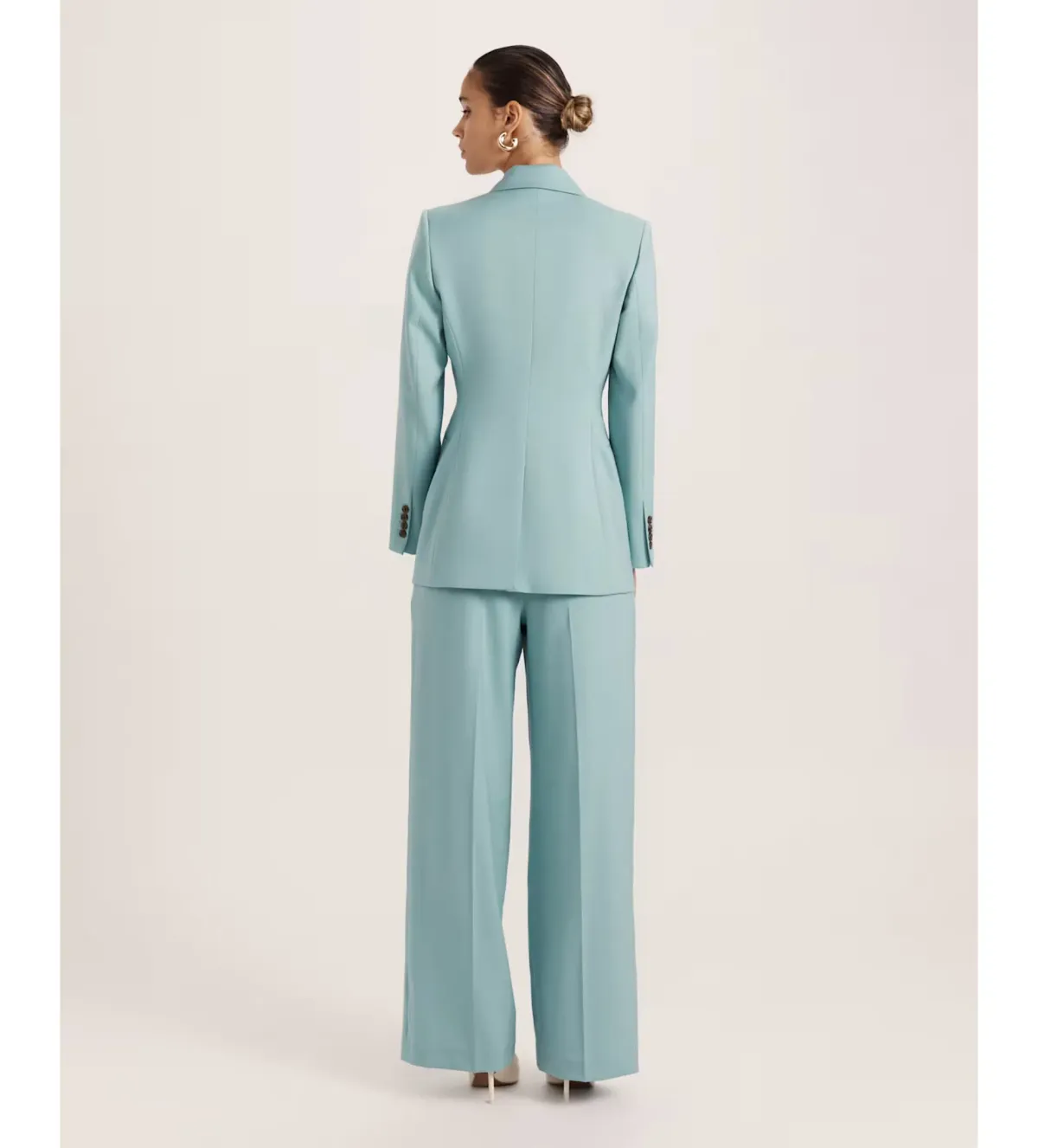 Saba Suki Classic Wool Blazer Seafoam Size 12 - Image 3