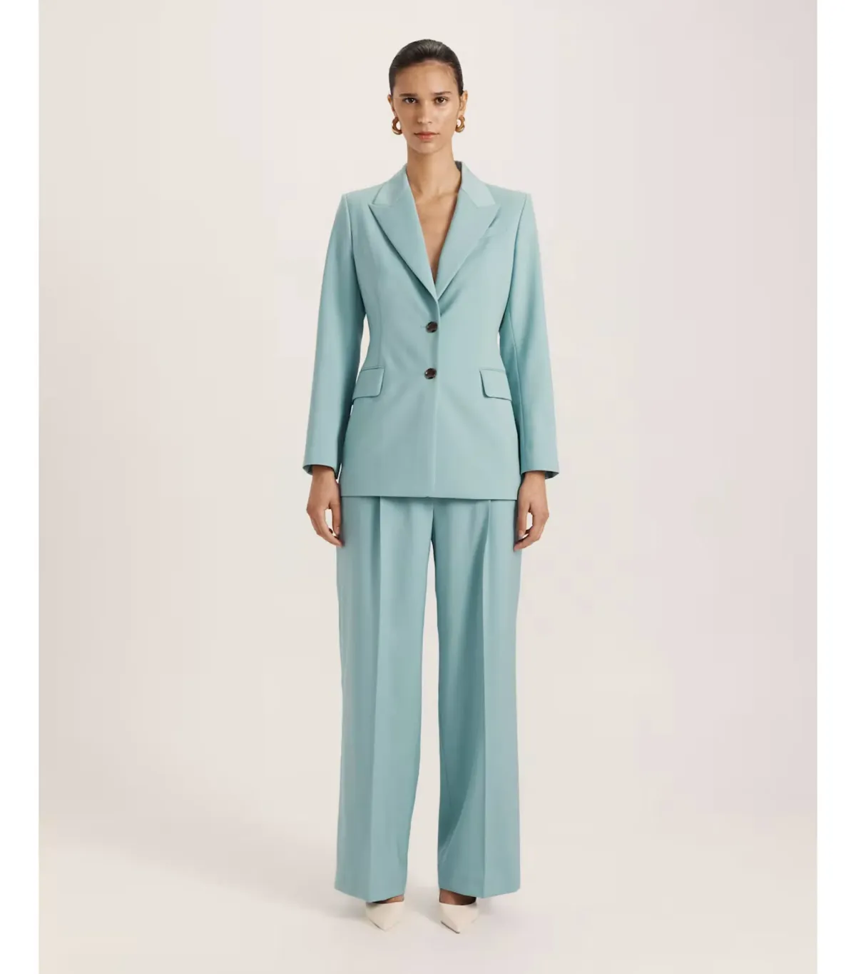 Saba Suki Classic Wool Blazer in Seafoam Size AU 12  - Image 1