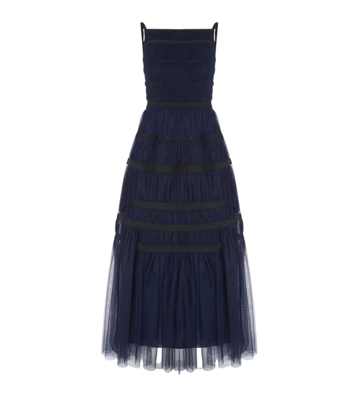 Molly Goddard Soft Tulle Astrid Maxi Dress Navy Size 10 - Image 4