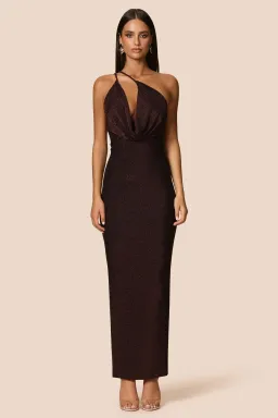 Love Nookie Bianca 2way Halter Maxi Gown Cocoa  Size 12 for rent on The Volte - image 2