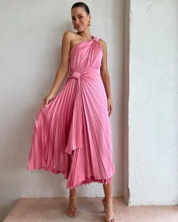 Acler Illoura Midi Dress Tulip Pink Size AU 8 for rent on The Volte - image 1