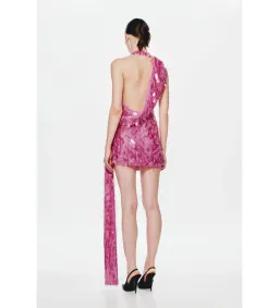 Misha Sapphire Sequin Mini Dress Fuchsia Pink Size 8/S for rent on The Volte - image 3