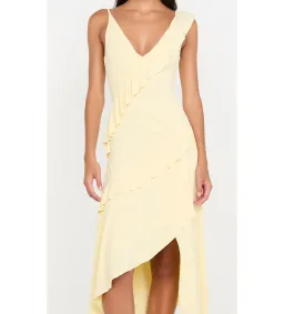 Bec & Bridge Marnie Asym Midi Dress Butter Size AU 8 for rent on The Volte - image 5