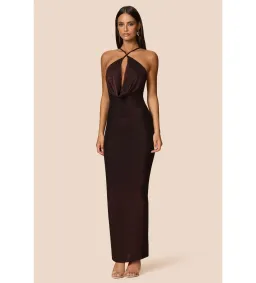 Love Nookie Bianca 2Way Halter Gown Cocoa Size AU 8 for rent on The Volte - image 1