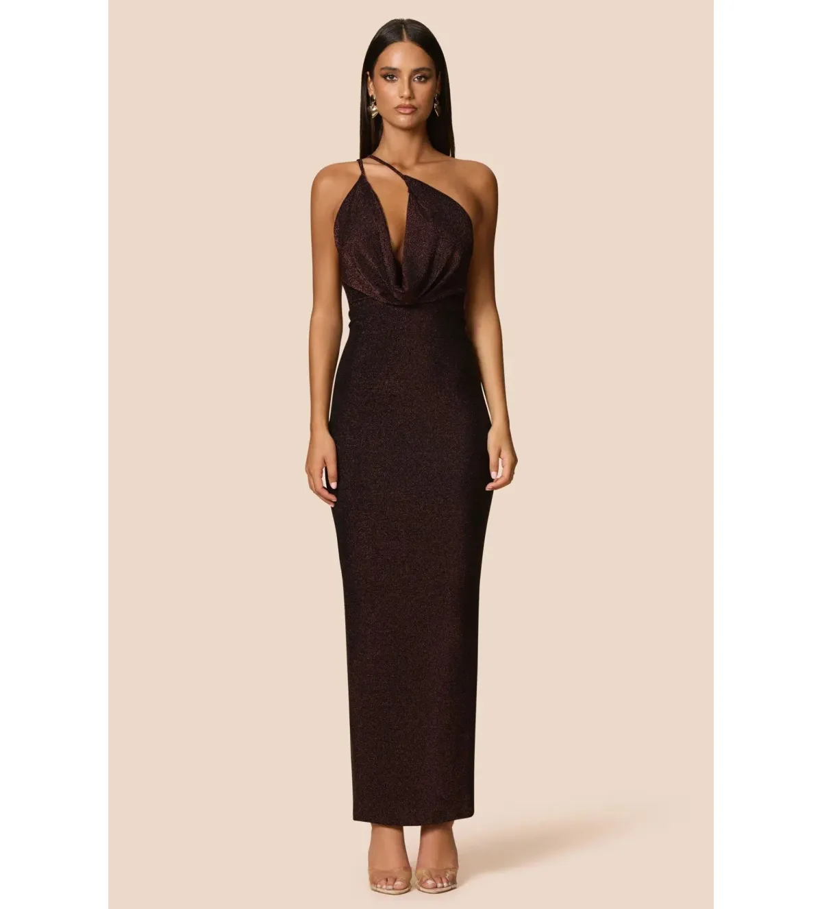 Love Nookie Bianca 2Way Halter Gown Cocoa Size AU 8 - Image 3