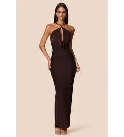 Love Nookie Bianca 2Way Halter Gown Cocoa Size AU 8 for rent on The Volte - image 2