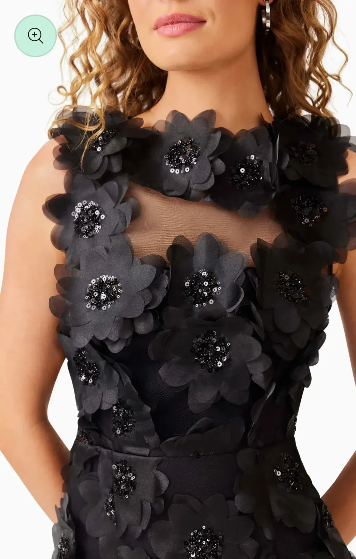 Elliatt Cherry Blossom Midi Beaded Black Size 10 - Image 4