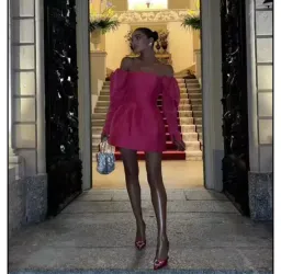 Aje Baret Sleeved Mini Dress in Pink Size 12 for rent on The Volte - image 2