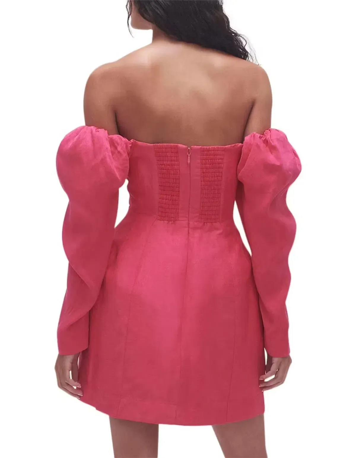 Aje Baret Sleeved Mini Dress in Pink Size 12 - Image 3