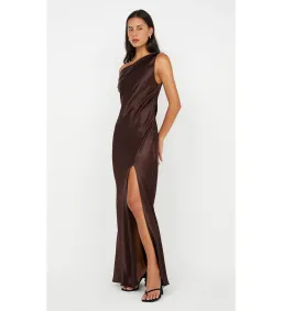 Bec & Bridge Sol Asym Maxi Dress Dark Chocolate Size AU 6 for rent on The Volte - image 2