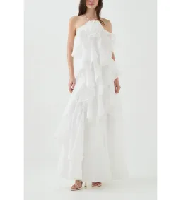 AJE Pandorea Layered Maxi Dress Ivory Size 6 for rent on The Volte - image 1