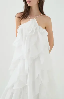 AJE Pandorea Layered Maxi Dress Ivory Size 6 for rent on The Volte - image 2