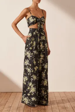 Shona Joy Goldie Tie Front Top & Pant Set Black Size AU 6 for rent on The Volte - image 3