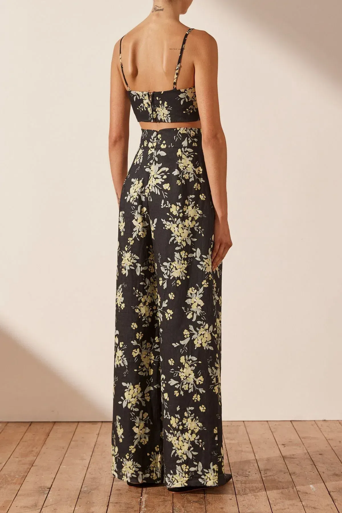 Shona Joy Goldie Tie Front Top & Pant Set Black Size AU 6 - Image 5