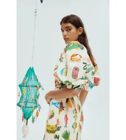 Alemais Samaki Puff Sleeve Midi Dress Multi Size 6 for rent on The Volte - image 3