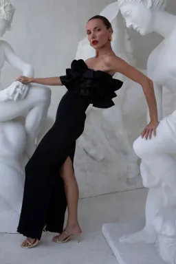 Lidee Woman Paris Tube Dress Noir Maxi Black Size AU 10 for rent on The Volte - image 1