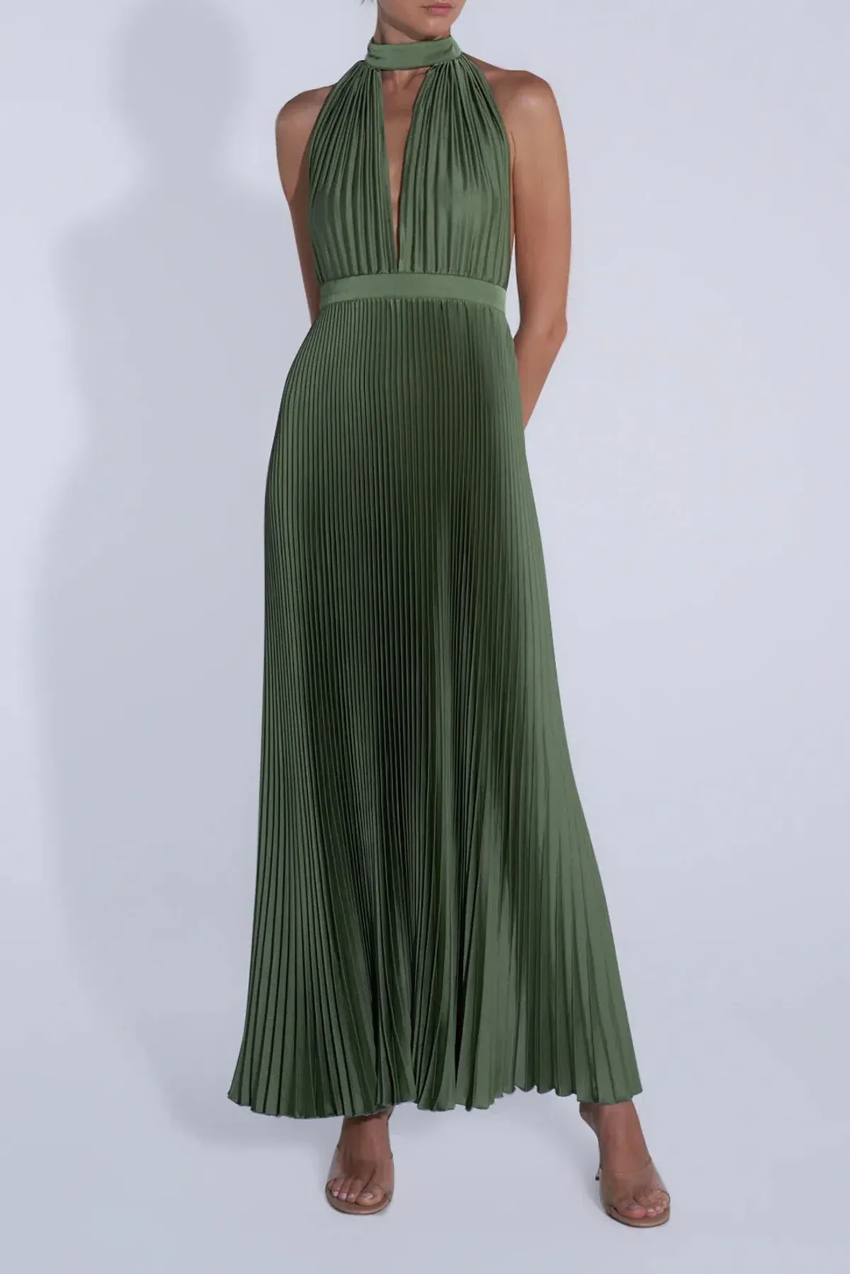 Lidee Woman Chateau Gown Maxi Dress in Moss Size AU 8 - Image 1