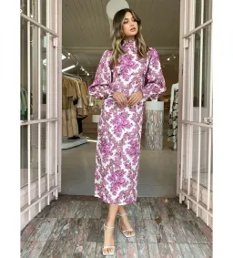 Alemais Isla Midi Dress in Magenta Size AU 12 for rent on The Volte - image 5