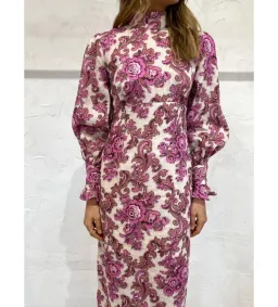 Alemais Isla Midi Dress in Magenta Size AU 12 for rent on The Volte - image 3