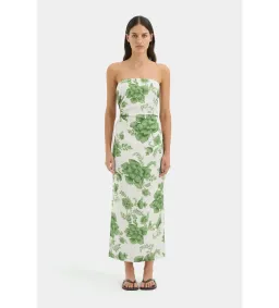 Sir the Label Gardella Strapless Midi Dress Frisa Print Size 0 AU 6 for rent on The Volte - image 1