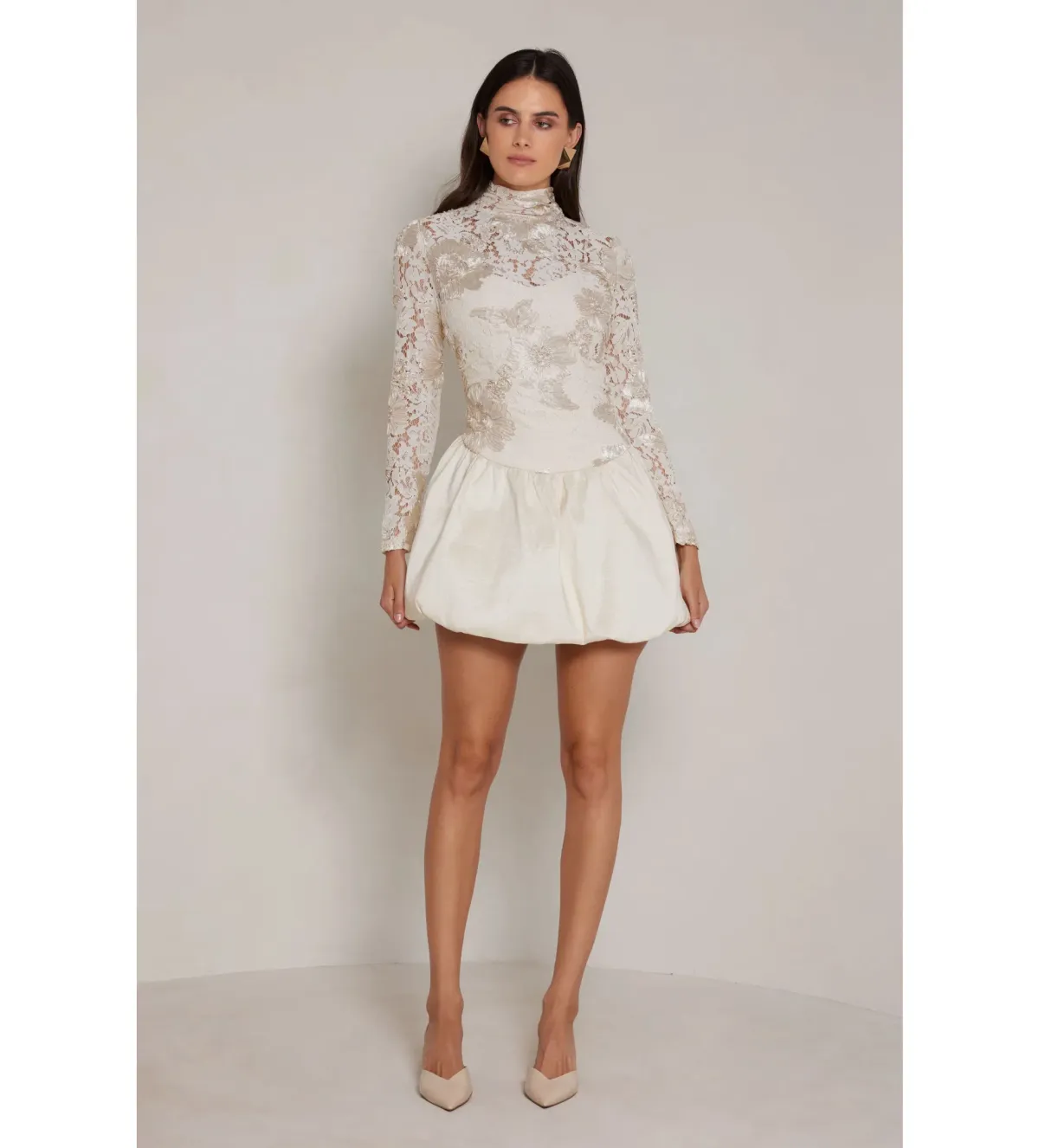 Elle Zeitoune Presley Mini Dress Crème Size 10 - Image 2