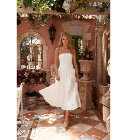 Elle Zeitoune Maggie Midi Dress White Size AU 8 for rent on The Volte - image 1