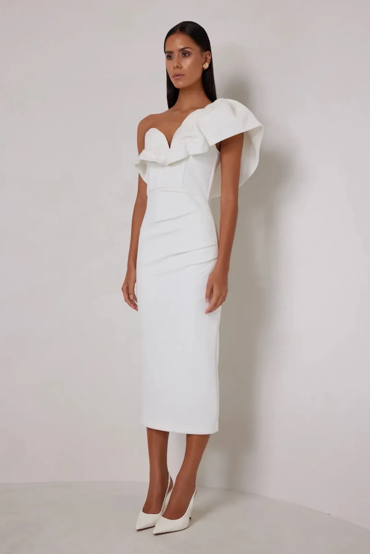 Elle Zeitoune Sharleene Midi Dress White Size 8 - Image 2