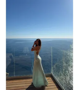 Meshki Ellington Knit Midi Dress in Lagoon Blue Size AU 10 for rent on The Volte - image 5